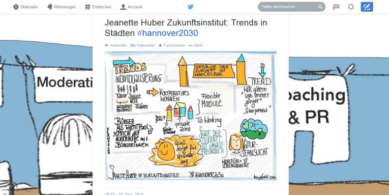 Screenshot eines Twitterbeitrages zum Stadtentwicklungsdialog